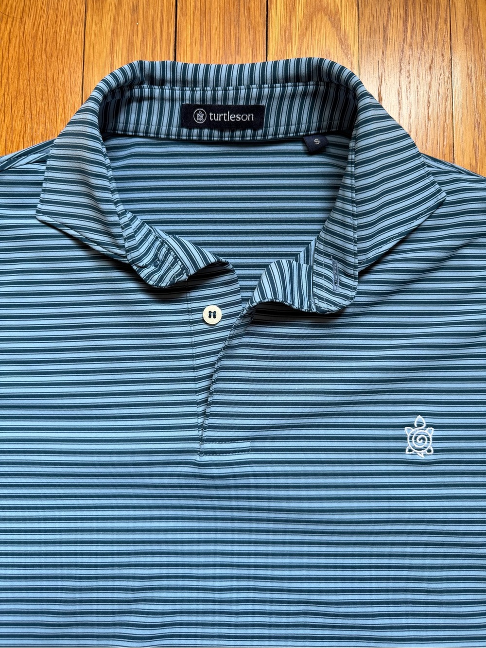 Turtleson Men's Blue Striped Performance Polo